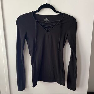 Hollister Long Sleeve with Criss-Cross neckline